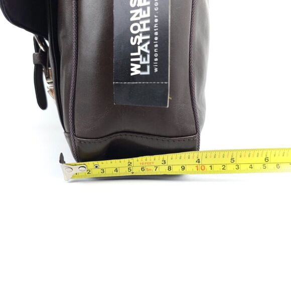 NWT Wilsons Leather Laptop Bag Briefcase Crossbody Convertible Brown Classic - Picture 4 of 14